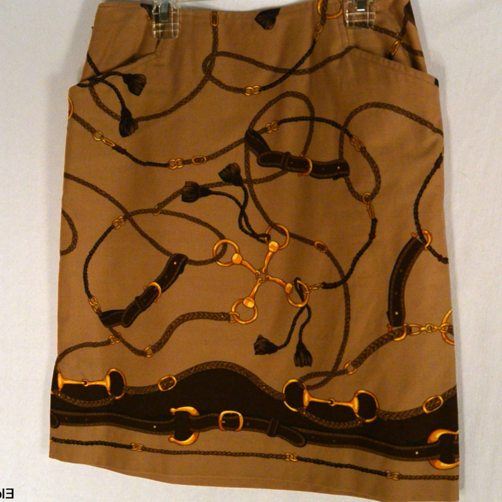 TALBOTS Petites dark BROWN knee Straight Skirt 4P